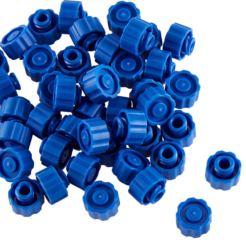Zonon 50 Pieces Syringe Tip Caps Syringe Easy Dispensing Needle Tip Cap Syringe Cap with Storage Box for Feeding Tubes Lab Supplies (Blue) Blue