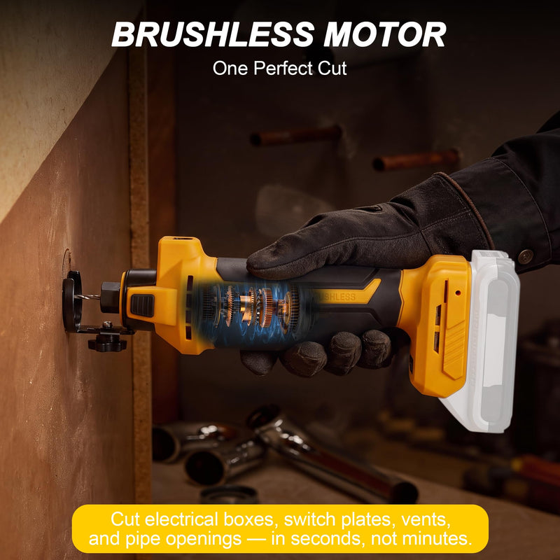 Cordless Brushless Drywall Cut-Out Tool for DeWalt 20V Battery
