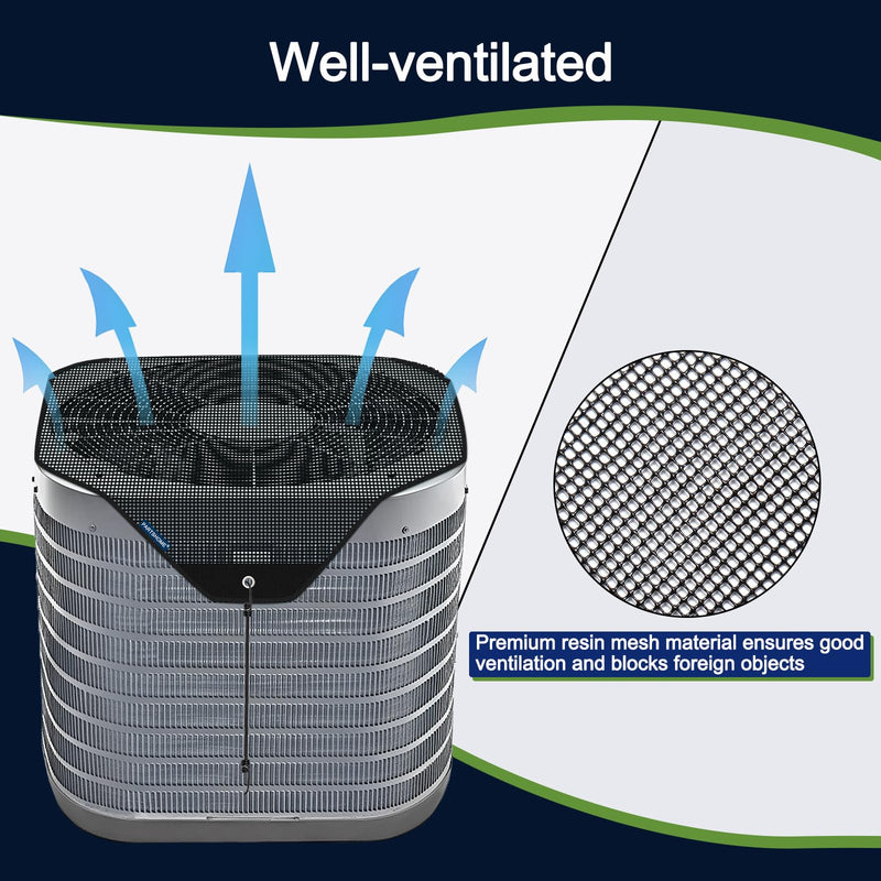 Air Conditioner Covers for Outside units - 36 x 36 Central Air Conditioner Ac Covers for Outside Top Universal Defender Mesh Design (36'' x 36'') Black 36'' x 36''