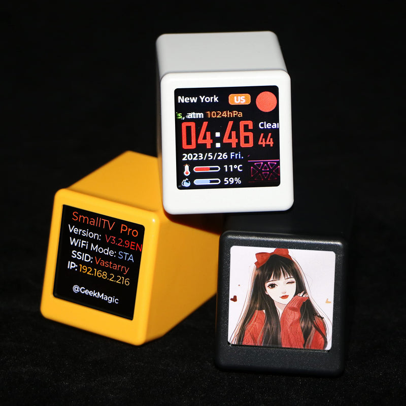 Vastarry Bitcoin Stock Ticker Monitor Display Digital Clock Weather, Temperature, Humidity, and Picture Playback Wi-Fi Enabled, and Photo Slideshow Capabilities (Yellow) Yellow