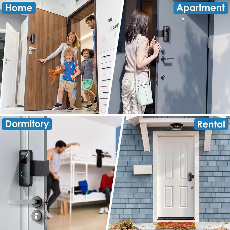Blink Doorbell Mount, NANW Full-Metal Anti-Theft Doorbell Camera Mount, No-Drill and Not Block Motion Sensor Bracket, Blink Aluminum Alloy Video Doorbell Holder for Home/Apartment/Dorm,Black Black-Sensor Unblocked