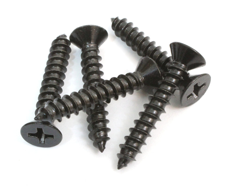 Bolt Dropper #6 x 3/4 Inch Wood Screws, Pack of 100 - Xylan Coated Stainless Steel Flat Head Phillips Black Screws - Corrosion Resistant for Wood, Drywall Applications, and Outdoor Use #6 x 3/4"