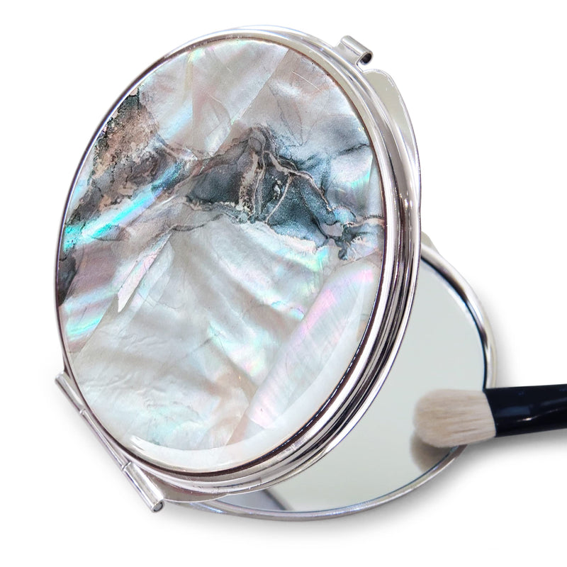 MADDesign Mother of Pearl Compact Makeup Travel Mirror (Marble Gold) Marble Gold