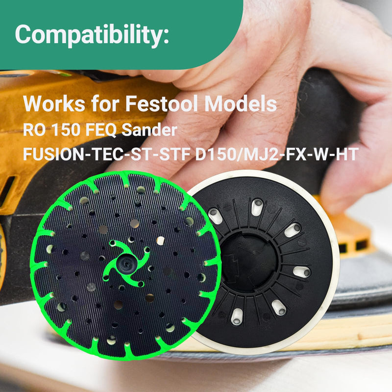 Upgraded 202461 Soft Sanding Pad Fits for Festool RO 150 FEQ Sander,Compatible with Festool Grinder Accessories Finish Sander, 6-Inch 150mm, 1Pack