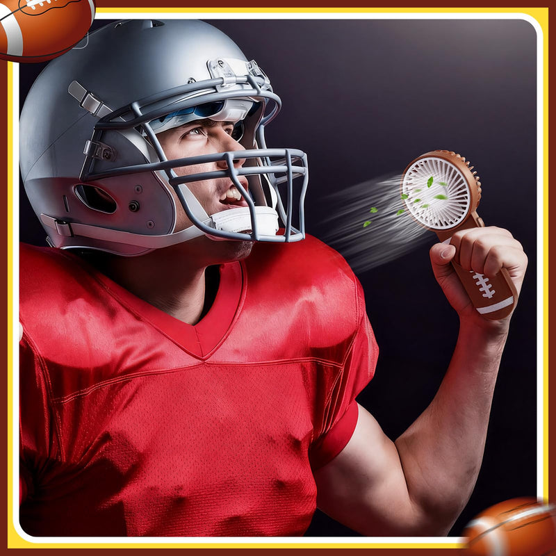 WILLBOND 12 Pcs Football Party Favors Mini Handheld Fan Bulk Small Personal Portable Fans with Lanyard for Football Goodie Bags Stuffers Team Gift Party Decorations Outdoor Sport, Battery Not Include