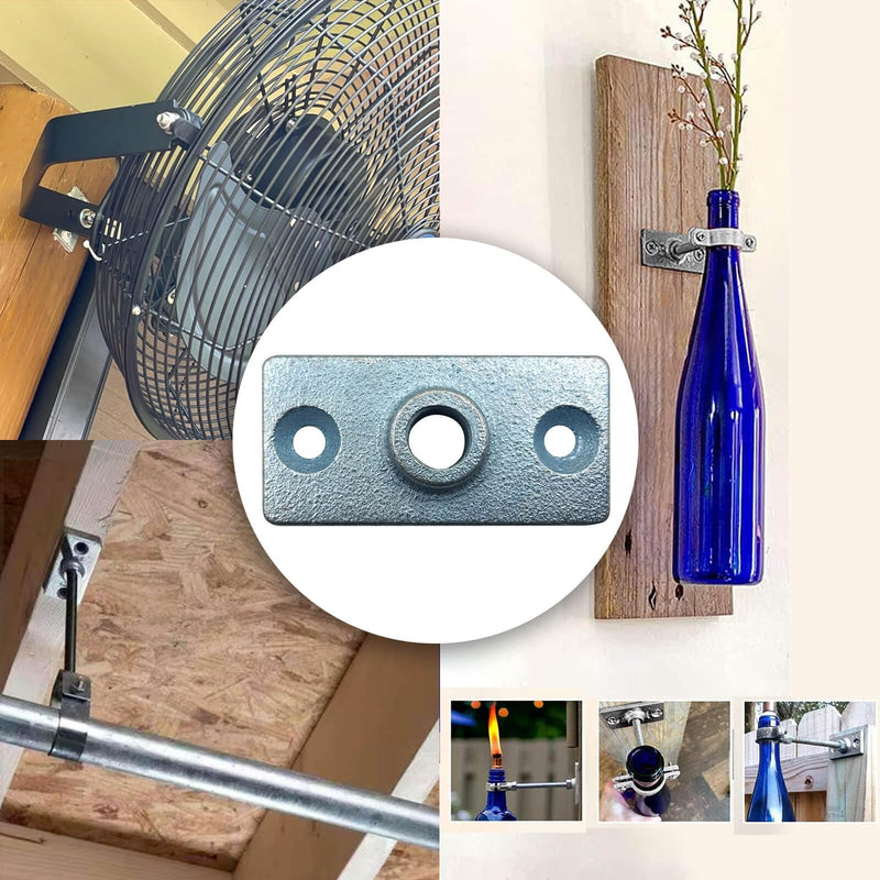3/8 Pipe Hanger Ceiling Flange Hanger 8PCS Ceiling Flange Hanger Plate for Plumbing and Industrial Decor, Plate Connector 3/8in Silver Exselens 3/8"
