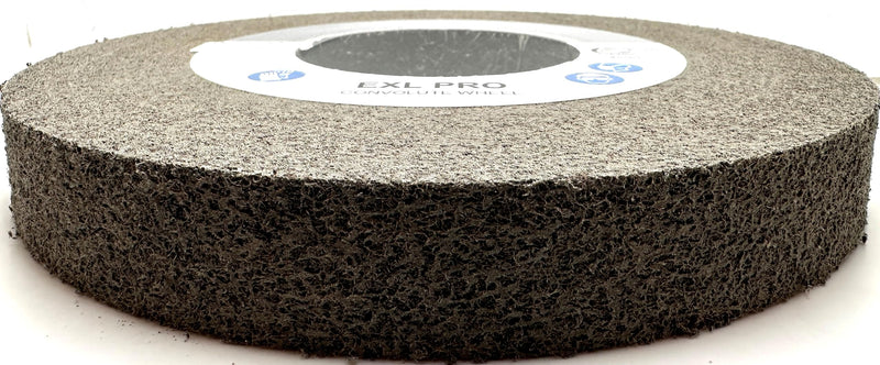 EXL PRO Convolute Deburring Polishing Wheel - 8" x 1" x 3" 9S Fine Silicon Carbide - Professional Grade - Metal Deburring, Finishing and Polishing Wheel - (1 Pack) 8" x 1" x 3"