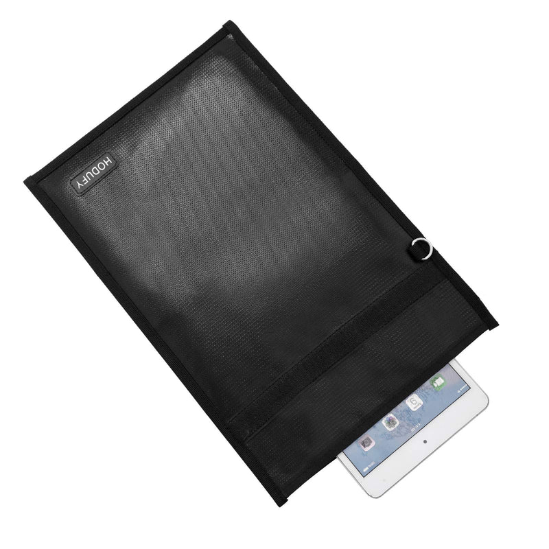 Faraday Bag (15 x 10 inches), Faraday Cage, Cell Phone Signal Jammer, Faraday Key Fob Protector, RFID Faraday Pouch Signal Blocker Anti-Theft Pouch, Anti-Hacking Case Blocker (Black) Black