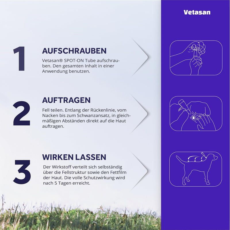 Vetasan Spot-ON for dogs 20-30kg (L) | against fleas & ticks | 3 months protection | HIGHLY EFFECTIVE | Tick repellent for dogs tick protection | Dog flea treatment 20-30 kg (L) - PawsPlanet Australia