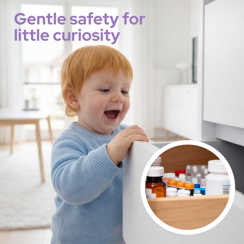 lalalark 8 Pack Magnetic Cabinet Locks Baby Proofing with 2 Keys, 3M Adhesive No Drill Child Proof Cabinet Locks for Kids Safety, Safe Quick Baby Locks for Cabinets, Door, Fridge, Drawers, Furniture