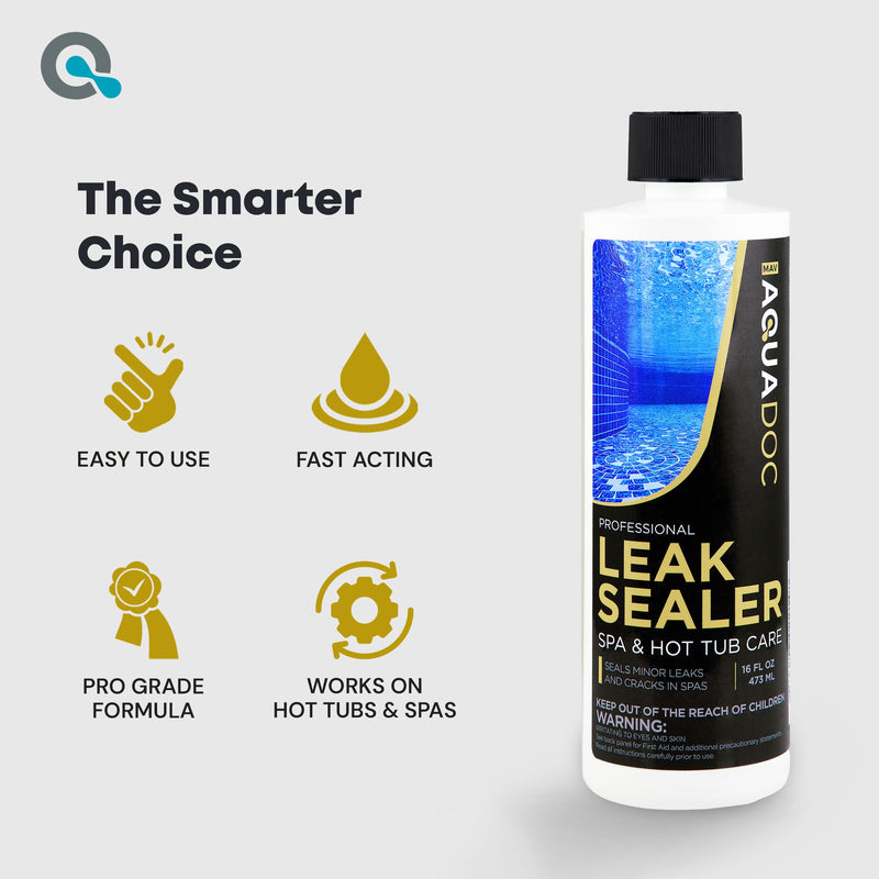 Hot Tub Leak Sealer to Fix Leaks Easily - Spa Leak Sealer 16oz, Advanced Spa Repair Chemical Made in the USA - AquaDoc 1 Pack of Leak Sealer