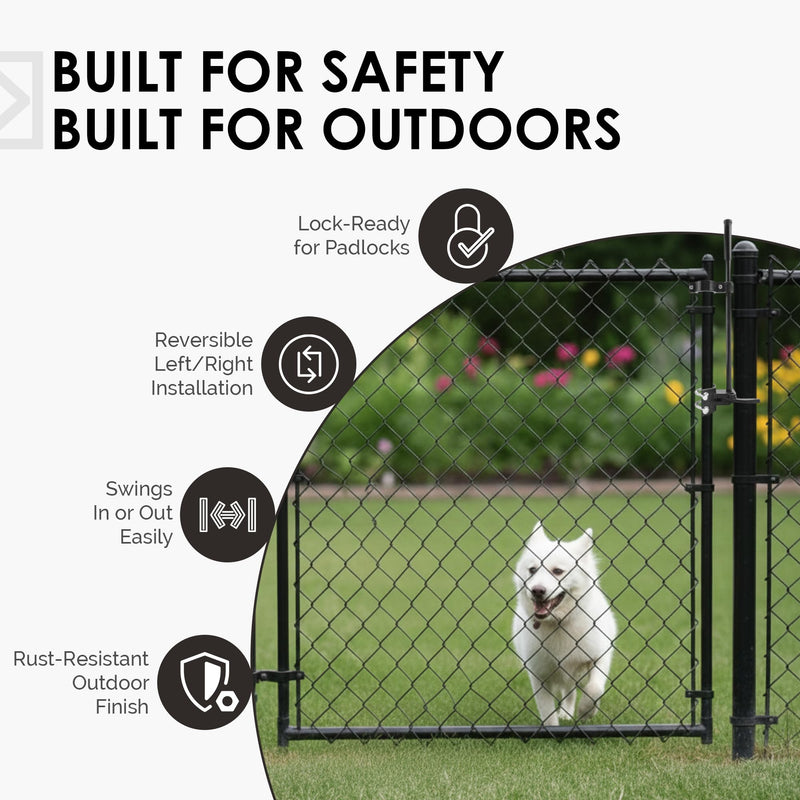 Chain Link Gate Latch – ONLY Fits 1-3/8" Gate Frame x 1-7/8" Gate Post – Pool Gate Latch, Pool Gate Lock, Child Proof Gate Latch, Child Proof Chain Link Gate Latch – (Not for 1-5/8" Gate Frame)