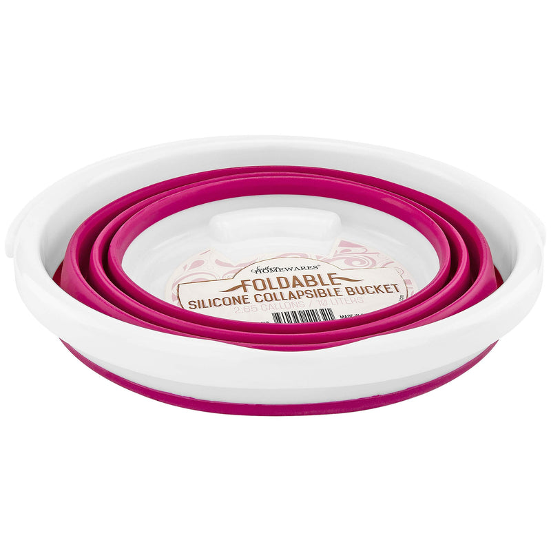 Southern Homewares Foldable Silicone Collapsible 2.65 Gallon Bucket Pink