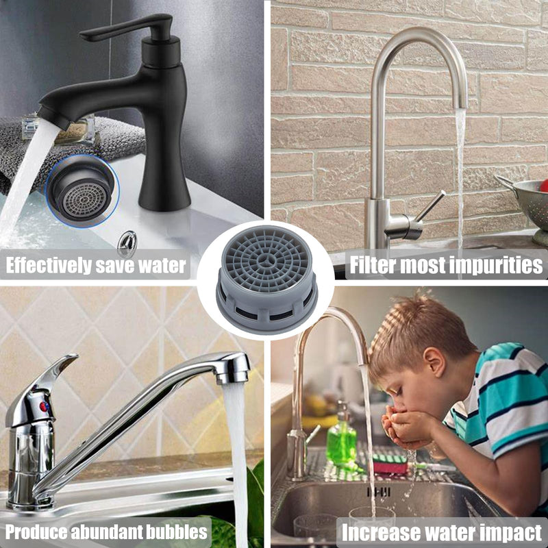 Faucet Aerator, 1.5 GPM Flow Restrictor Plug-In Faucet Aerator Replacement Parts for Bathroom or Kitchen (Green 20 Pieces) Green