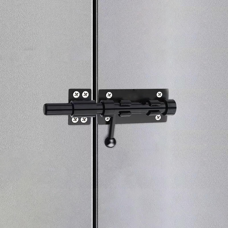 Barrel Bolt Latch, 8" Heavy Duty Gate Latch Slide Lock Solid 304 Stainless Steel Bolt Lock for Inside Door, Black Finished Shed Door Latch(2 Pack) 8 Inches
