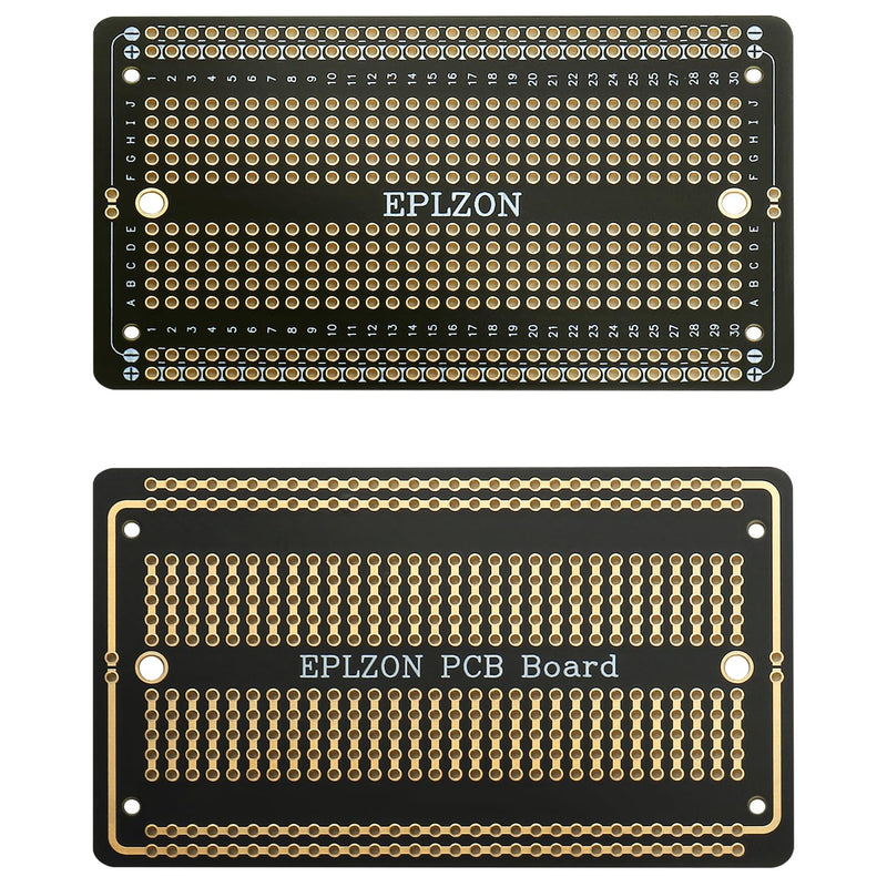 10 Pcs Solderable Breadboard PCB Board Gold-Plated Solder Breadboard for DIY Electronics Projects Apply to Soldering Projects 3.5"x2.05" (Black) Plus Black