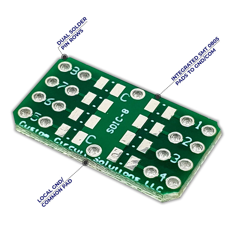 SMD to DIP Breakout PCB Module, 8-Pin, SOIC to DIP Adapter Header wi ...