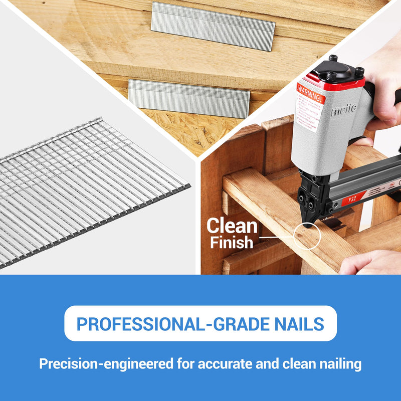 meite 18 Gauge Brad Nails, 1 Inch 18GA Brad Nails Galvanized Small Finishing Nail Gun Nails for Pneumatic, Electric Brad Nailer Gun (1,000 Counts)