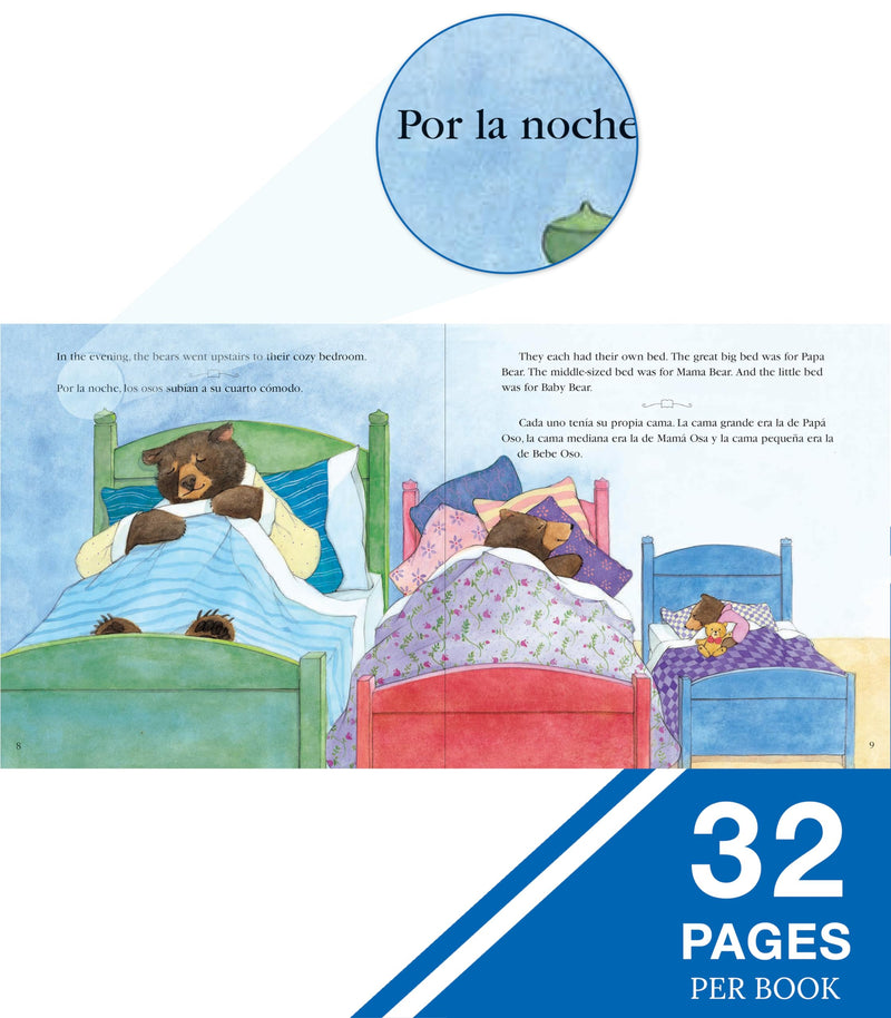Carson Dellosa Keepsake Stories Classic Children's Fairy Tales in Spanish and English Book Set, The Three Little Pigs, Little Red Riding Hood, Goldilocks, Jack & the Beanstalk Bilingual Books for Kids Bilingual Set 1