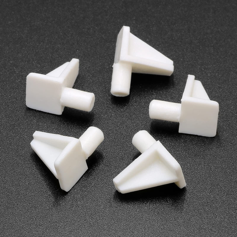 20pcs White Shelf Pegs, 5mm Plastic Shelf Pins Shelf Support Pins, Cabinet Shelf Clips Shelf Holder Pins for Bookcase Cabinets Shelves Cupboard 20 5 x 8mm