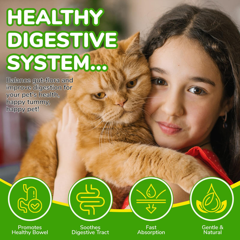 Constipation Relief for Cats, 60ml Cat Constipation Treatment, Cat Probiotic Supplements with 6 Probiotics, Promotes Kitten Digestive Health, Pet Antibiotics for Allergy Relief