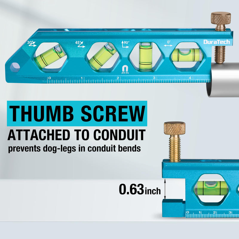 DURATECH 3-Piece Level Tool Set, Magnetic Torpedo Level Included 2.5", 6.25", 8" Level with 0°/30°/45°/90° Bubbles, V-Groove, Large Viewing Window, Aluminium Alloy Construction, SAE and Metric Scale
