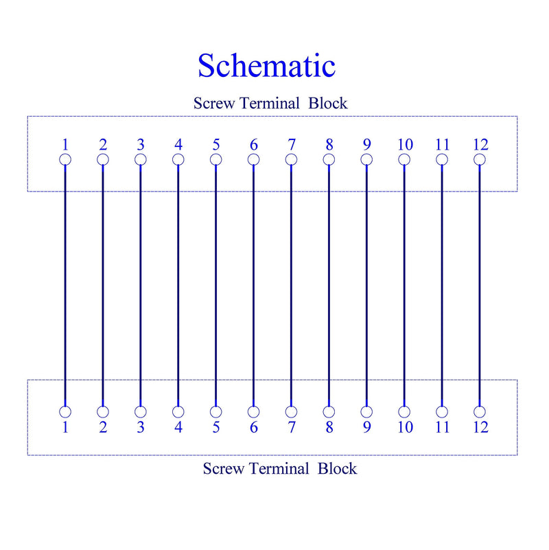 Screw Mount 24A/400V 12 Position Screw Terminal Block Distribution Module