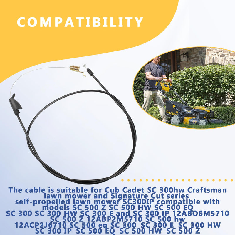 946-05209B Speed Control Cable for Cub Cadet SC 300hw and Craftsman Mowers,Replaceable 946-05209A,946-05209,746-05209B,746-05209,Compatible with Z SC IP HW HW EQ EQ E 500 300, MTD 12ABB22J799