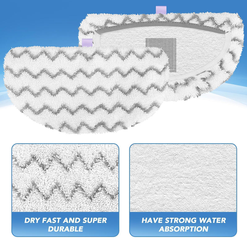Tidy Monster Steam Mop Replacement Pads Compatible with Bissell Powerfresh Steam Mop 1940 1806 1544 1440 2075A 2685A Series, Part # 5938 & 203-2633, 1606668 & 1606669 (4-White) 4 Pack Scrub Plush