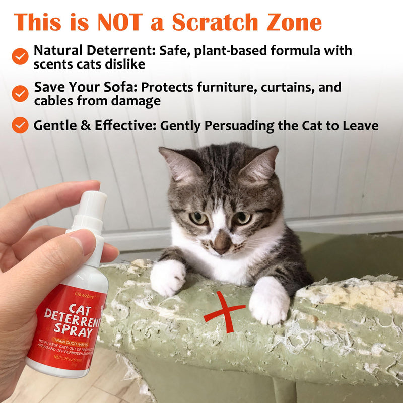 Cat Deterrent Spray & Cat Calming Spray, 2-in-1 Cat Spray Kit, Discourages Destructive Scratching and Stop Pee Spraying, While Alleviating Feline Stress and Anxiety (1.7 fl oz, 2 Pack) 1.7 fl oz Each, 2 Pack