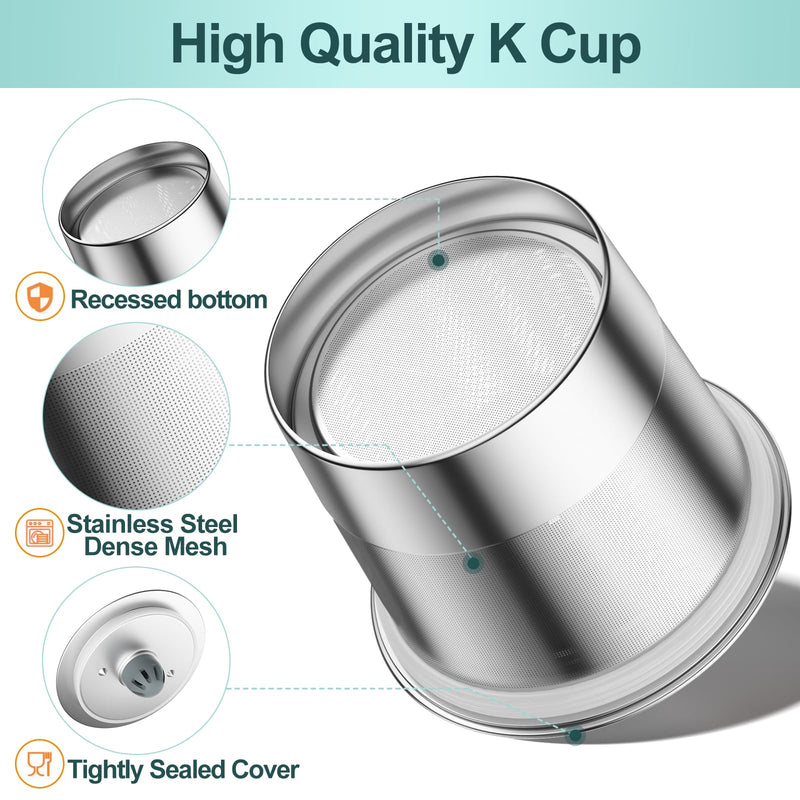 RETHONE K Cup Reusable Coffee Pods, Stainless Steel Reusable K Cups Compatible with Keurig 1.0 & 2.0 Coffee Machines Brewers Refillable K Cups (2 Pack) 2 PACK