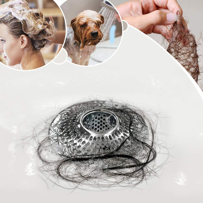 LEKEYE Drain Hair Catcher/Bathtub Shower Drain Hair Trap/Strainer Stainless Steel Drain Protector(Patented Product) 6060