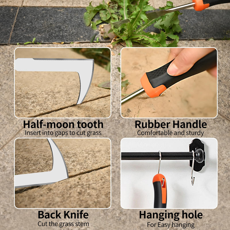 2025 Hand Weeder Tool, Rubber Handle Manual Weeder Puller Tool, Uprooting Weeding Tools, Crack Weeder Crevice, 4 Teeth Weeding Tool, Weeding Artifact Tool for Gardening(3 Pcs) All-purpose(3 Pcs)