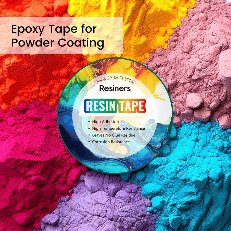 Resiners Resin Tape for Epoxy Resin Molding - 2IN W x 120FT L - Thermal Adhesive Tape, High Temperature Resistance, Easy Peel-Off, Release Resin Tape for River Tables, Remove Residue, Green 1 Roll (120FT)