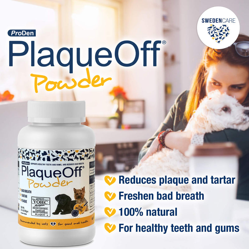 ProDen PlaqueOff Powder – Supports Normal, Healthy Teeth, Gums, and Breath Odor in Pets – 60 g - PawsPlanet Australia