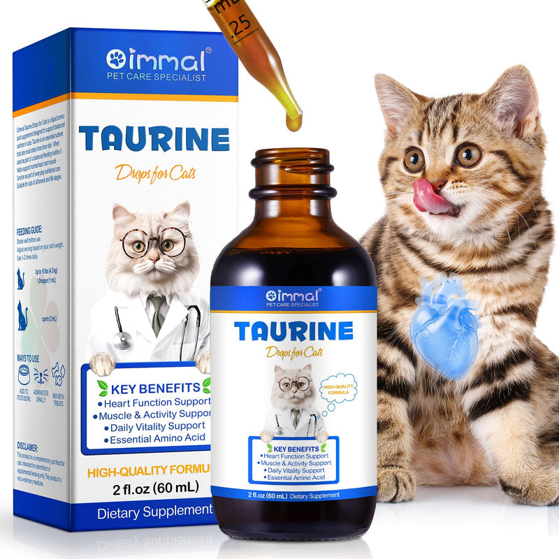 Taurine for Cats,Taurine Liquid Supplement for Cats Supporting Heart, Vision, Overall Vitality & Metabolic Balance 60ml 1PCS