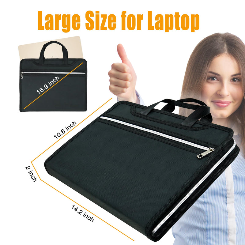 Accordion File Organizer,Fireproof Safe Document Bag,Expanding File Folder Tote Bag with Multi Pockets,Home Travel Fire Safe 13 Pockets Storage Organizer for Important Letter A4 Files