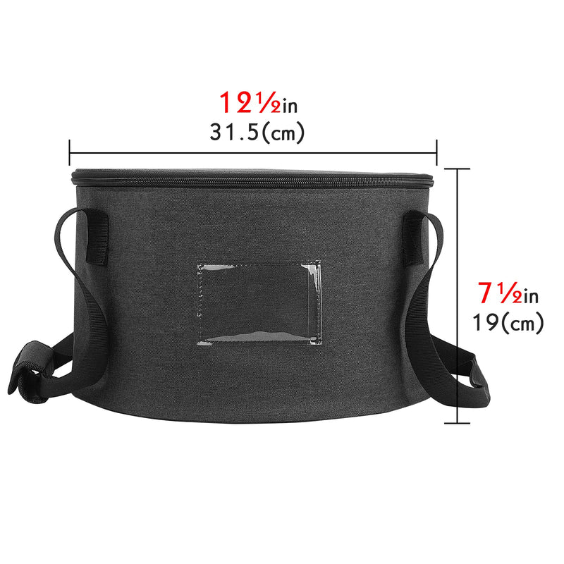 Dutch Oven Carry Bag for 10 Inch Cast Iron Casserole Carrier - Dark Grey