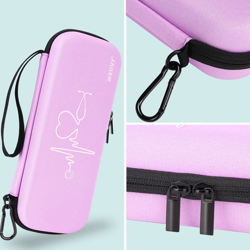 MEUUT 15 pcs Stethoscope Case Kit, Perfect Nurse Gift Include Stethoscope Case, Medical Scissors, Penlights with Batteries, Bandage Wraps, Badge Holders for Nurse Accessories for Work Light purple