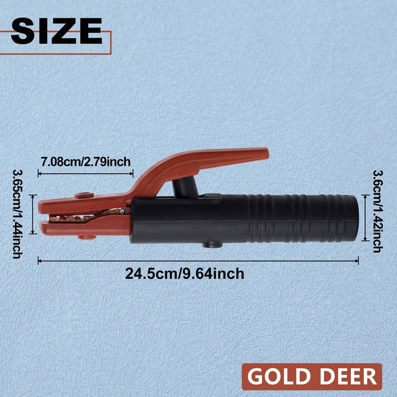 Welding Electrode Holder 500AMP Heavy Duty Jaw Holding Plier Electrode Clamp of Welding Machine ARC Welder American Design pure copper Brass Materials for MMA Stick Electrode Welding TPR-Orange 8.5"