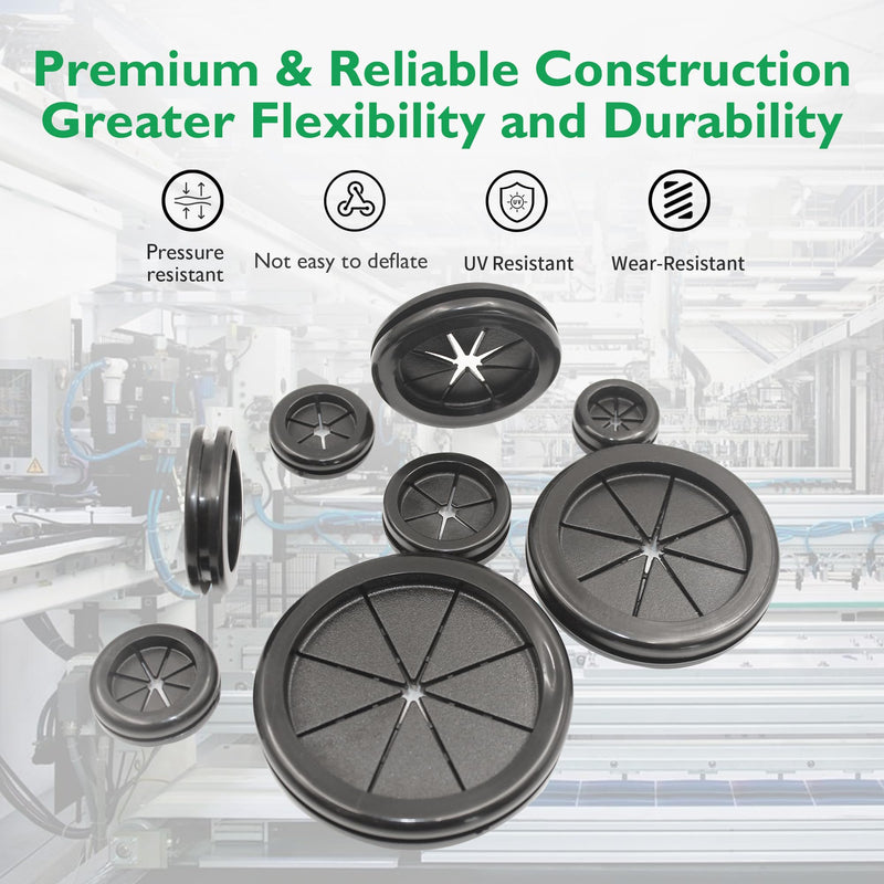 Rubber Grommets for Wiring, 1-3/8 Inch Drill Hole 1-3/16 Inch ID, Firewall Grommets Automotive Cable Cords Hoses Protection, Double-Sided Rubber Plugs for Round Holes, 10 Pcs, 30x35 mm MZ-35,1-3/8" DH,1-3/16" ID