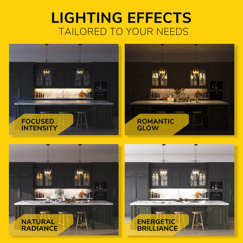 GETINLIGHT 18-inch LED Under Cabinet Lighting, Hardwired or Plugged-in, Warm White (2700K), Soft White (3000K), Bright White (4000K), Dimmable, White Finished, IN-0210-2