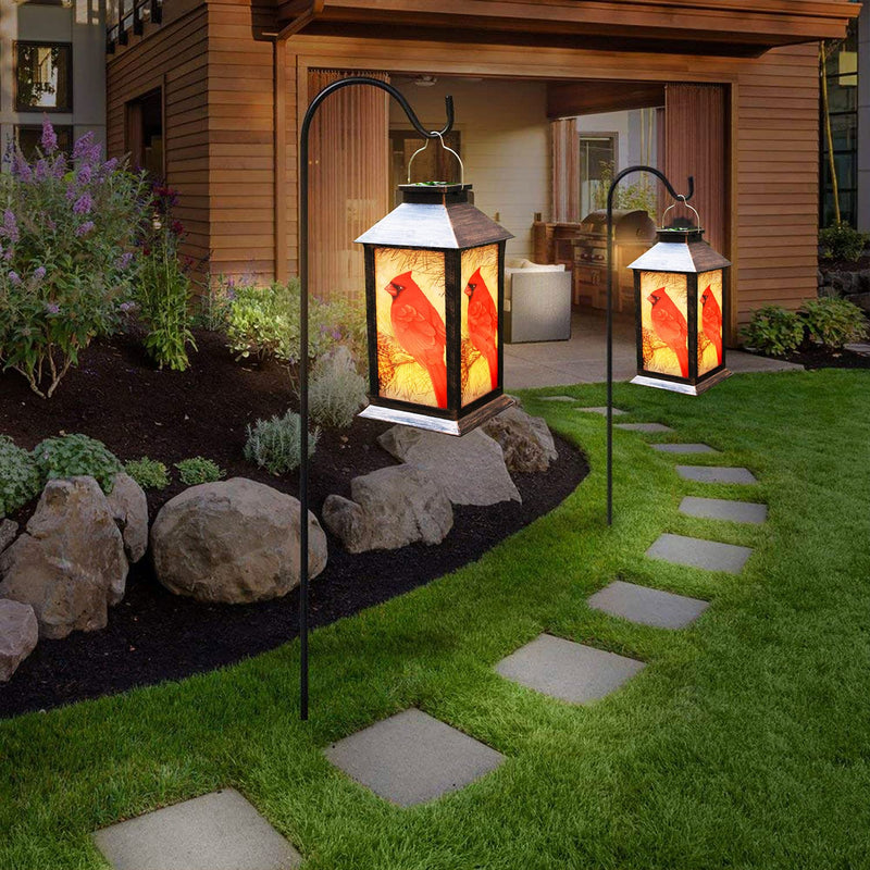 Solar Lanterns, Outdoor Hanging Lanterns Waterproof LED Solar Cardinal Lights Tabletop Lamp for Outdoor Patio Garden as Gifts for Mom Grandma Women Art Deco1