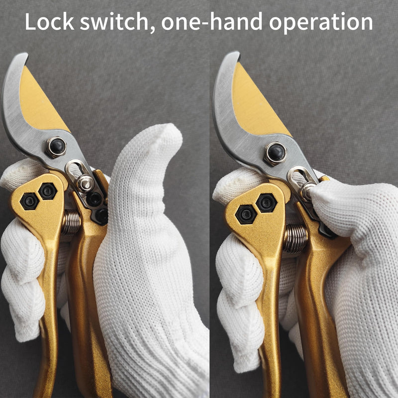 SK-5 Steel Pruning Shears, Garden Scissors with Full Aluminum Alloy Handle, Sharp Clippers for Branches, Ergonomic Design