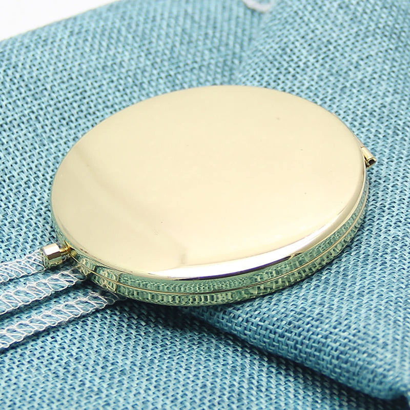 Magnifying Compact Double-Sided 1X/2X Round Pocket Handheld Travel Makeup Portable Pocket Mirror Glod 5PCS Gold 5 Count