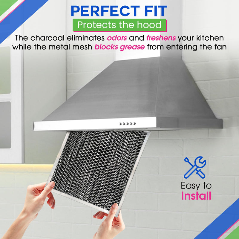 Range Hood Filter 10.5 x 8.75 Inch Fits 41F 97007696 Broan Range Hood Filter Replacement for Ductless Stove Hood Vent Filter - Charcoal Grease Combo For Hood Filters & Freshens Kitchen Oven Air (1-Pk) 41F 1-Pack
