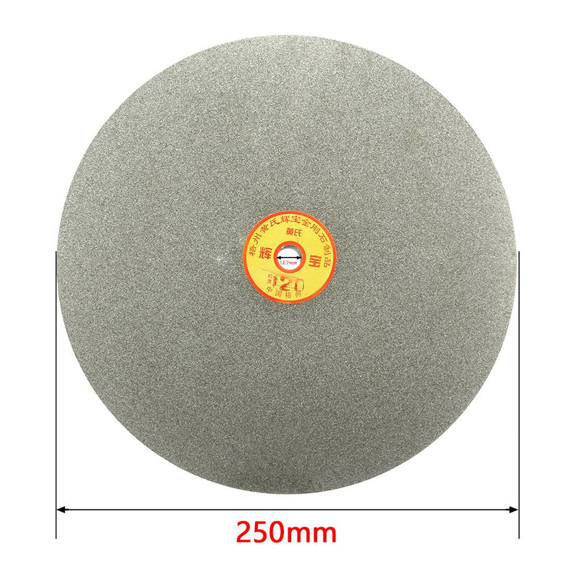 uxcell 250mm 10-inch Grit 120 Diamond Coated Flat Lap Disk Wheel Grinding Sanding Disc 120 Grit