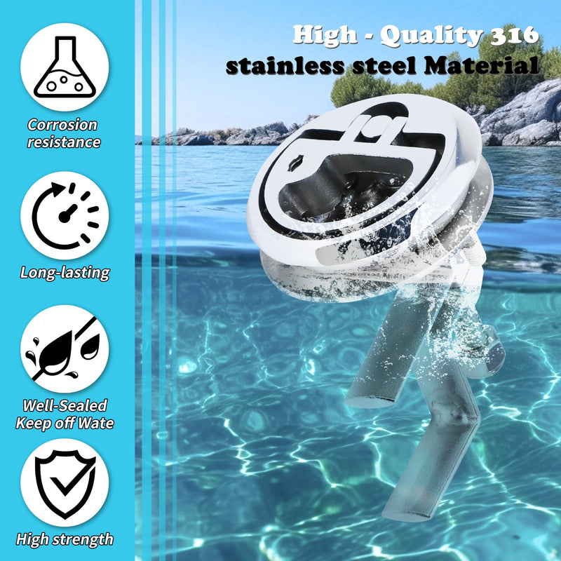 Boat Cam Latch Stainless Steel 316 Marine Hatch Cam Latch Style, Flush Pull Mount Includes Installation Screws Marine Hatch Deck Hardware Ideal for Ships, Yachts, RVs 1 Pcs/2Pcs/Lock/Non-Lock 1Pcs,Lock