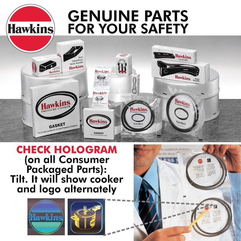 Hawkins Gasket for 3.5 to 8-Liter Pressure Cooker Sealing Ring, Medium, Black