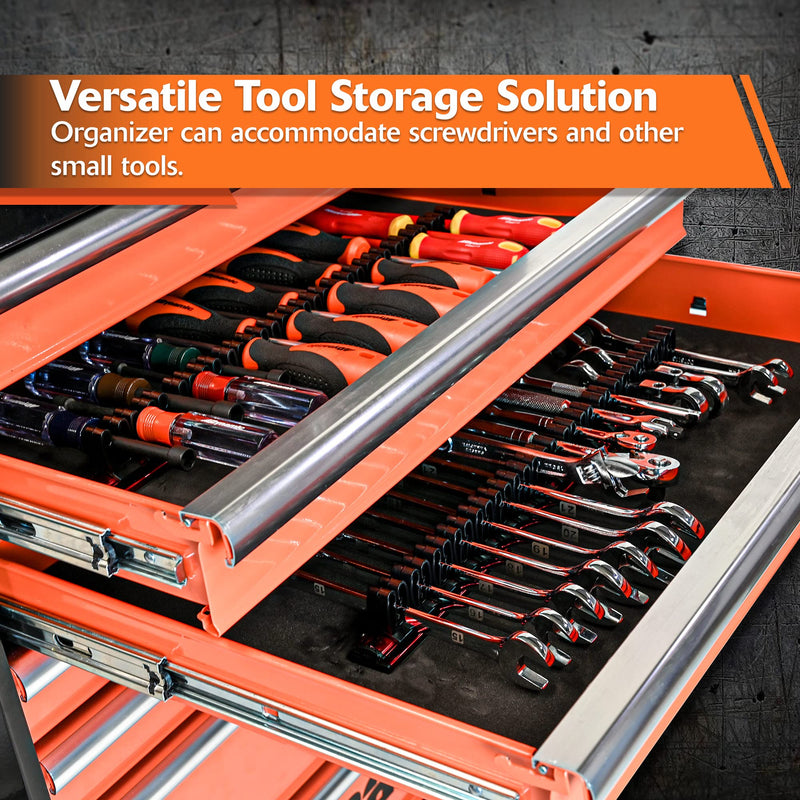 Dynamic Screwdriver Organizer, Aluminum Magnetic Tool Holder, Fits Up to 16 Screwdrivers and Small Tools, Red